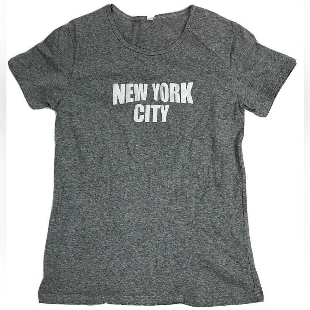 Womens New York City Large Heather Gray Short Sleeve T-Shirt by SHEIN